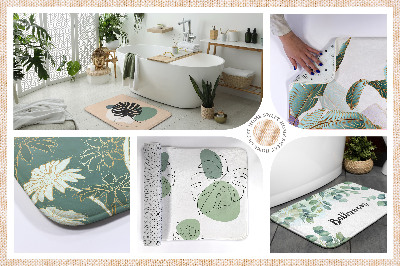 Tapis salle de bain Motif floral