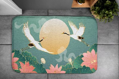 Tapis de salle de bain Oiseaux fleurs