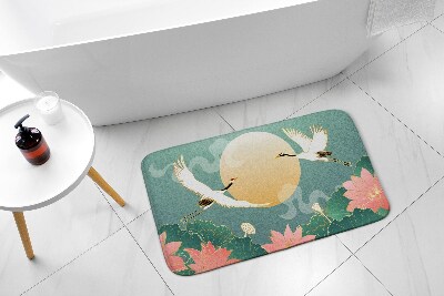 Tapis de salle de bain Oiseaux fleurs