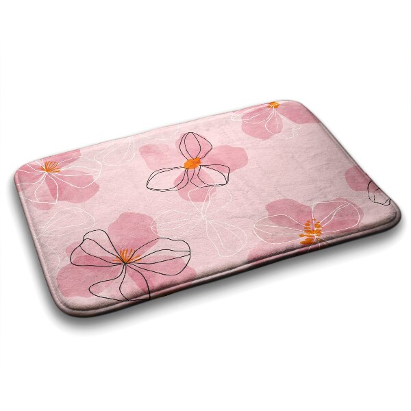Tapis de salle de bain Fleurs roses