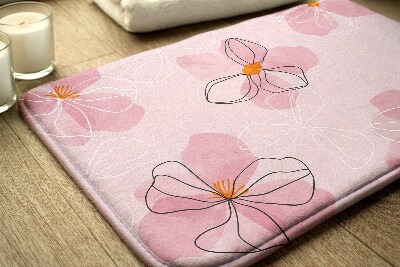 Tapis de salle de bain Fleurs roses
