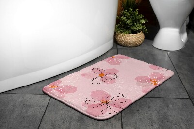 Tapis de salle de bain Fleurs roses