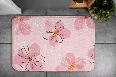 Tapis de salle de bain Fleurs roses