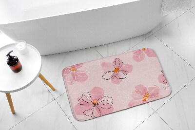 Tapis de salle de bain Fleurs roses