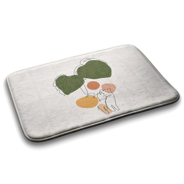 Tapis de salle de bain Chats monstera