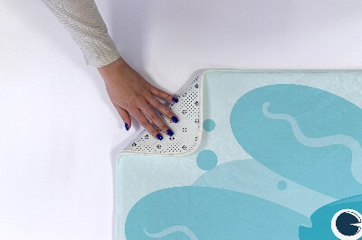Tapis de bain Poisson bleu