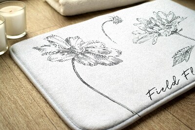 Tapis salle de bain Croquis de fleurs