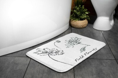 Tapis salle de bain Croquis de fleurs