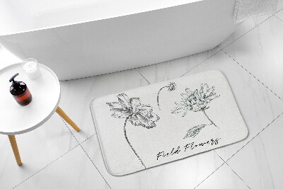 Tapis salle de bain Croquis de fleurs