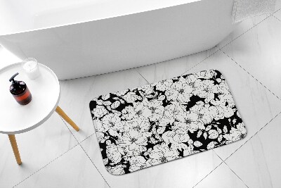 Tapis salle de bain Fleurs roses
