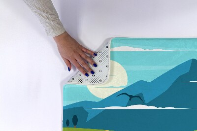 Tapis salle de bain Vue sur la montagne