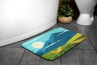 Tapis salle de bain Vue sur la montagne