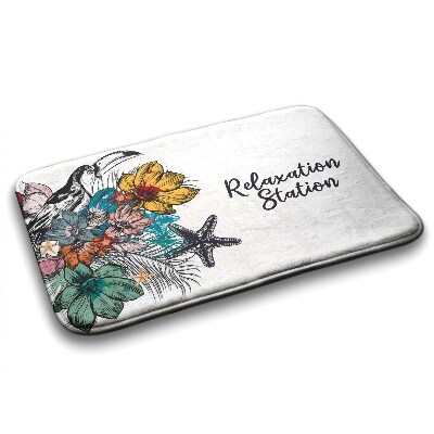 Tapis de bain Oiseaux fleurs