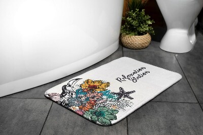 Tapis de bain Oiseaux fleurs