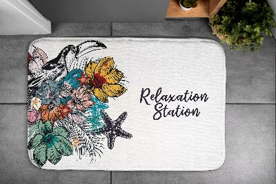 Tapis de bain Oiseaux fleurs