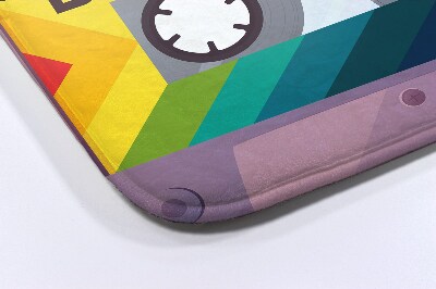 Tapis de salle de bain Cassette arc-en-ciel rétro