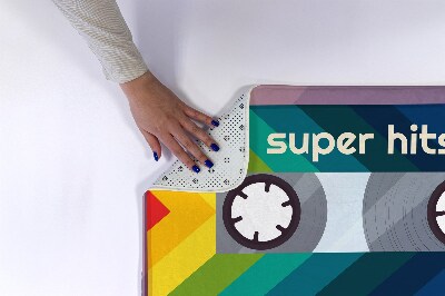 Tapis de salle de bain Cassette arc-en-ciel rétro