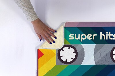 Tapis de salle de bain Cassette arc-en-ciel rétro