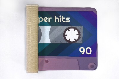 Tapis de salle de bain Cassette arc-en-ciel rétro