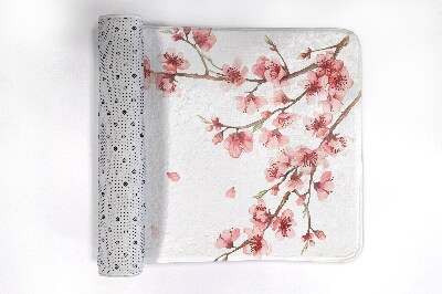Tapis salle de bain Fleurs japonaises