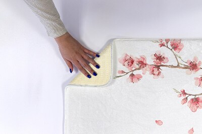 Tapis salle de bain Fleurs japonaises