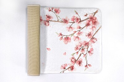 Tapis salle de bain Fleurs japonaises