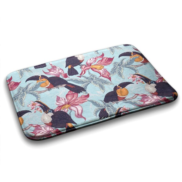 Tapis de bain Oiseaux fleurs