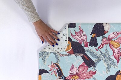 Tapis de bain Oiseaux fleurs