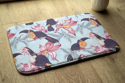 Tapis de bain Oiseaux fleurs
