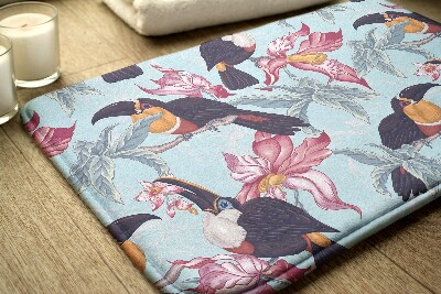 Tapis de bain Oiseaux fleurs
