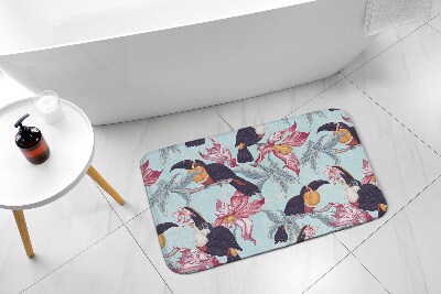 Tapis de bain Oiseaux fleurs