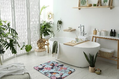 Tapis de bain Oiseaux fleurs