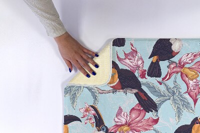 Tapis de bain Oiseaux fleurs