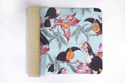 Tapis de bain Oiseaux fleurs