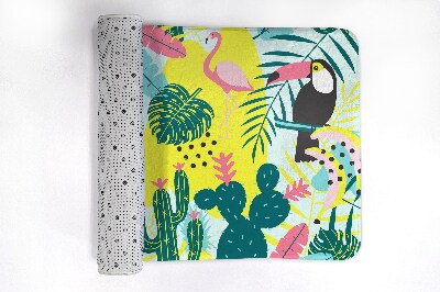 Tapis de bain Oiseaux plantes abstraction