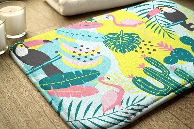 Tapis de bain Oiseaux plantes abstraction