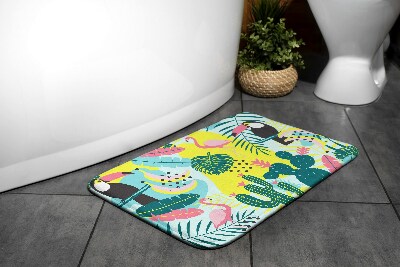 Tapis de bain Oiseaux plantes abstraction