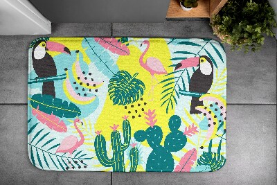 Tapis de bain Oiseaux plantes abstraction