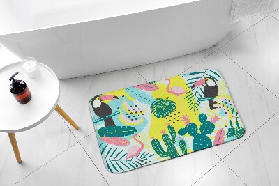 Tapis de bain Oiseaux plantes abstraction