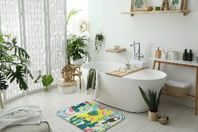 Tapis de bain Oiseaux plantes abstraction
