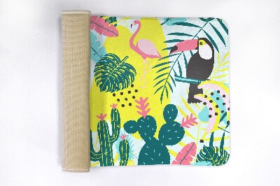 Tapis de bain Oiseaux plantes abstraction