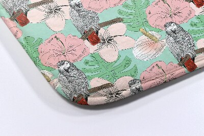 Tapis de salle de bain Oiseaux perroquet fleurs