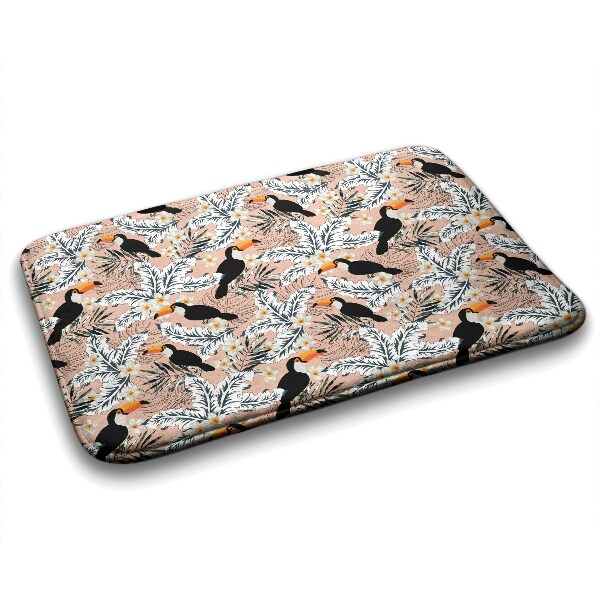 Tapis salle de bain Plantes pour oiseaux toucans
