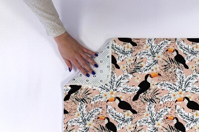Tapis salle de bain Plantes pour oiseaux toucans