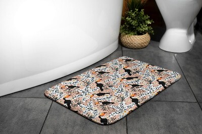 Tapis salle de bain Plantes pour oiseaux toucans