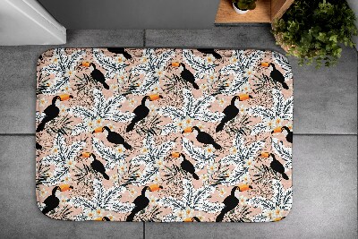 Tapis salle de bain Plantes pour oiseaux toucans