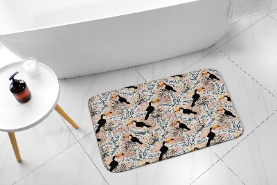 Tapis salle de bain Plantes pour oiseaux toucans