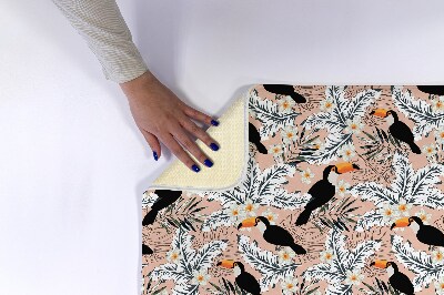 Tapis salle de bain Plantes pour oiseaux toucans