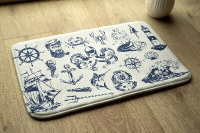 Tapis bain Symboles de la mer