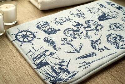 Tapis bain Symboles de la mer
